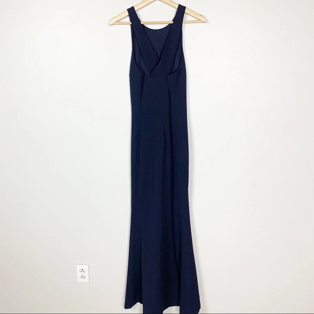 BHLDN Classy Navy Maxi Dress Criss Cross Straps 10 - Picture 6 of 14